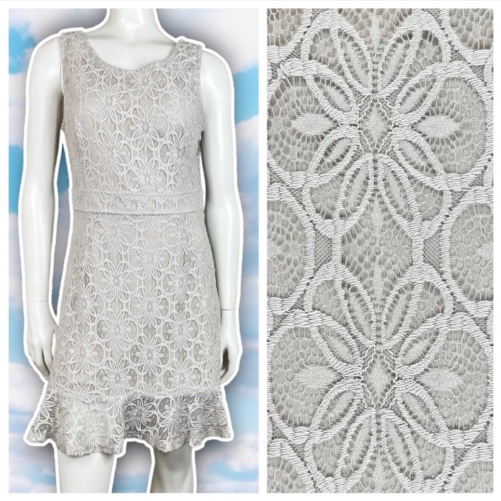 ❤️ CHELSEA & VIOLET Floral Lace Flounce Skater Fit and Flare Dress Boho Y2K